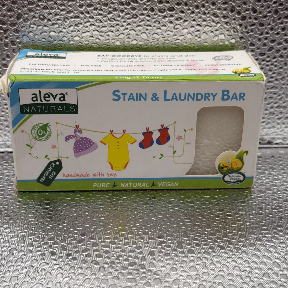 Baby, Stain & Laundry Bar Soap, Fragrance Free, 7.76 Oz 220g Vegan Pure Natural
